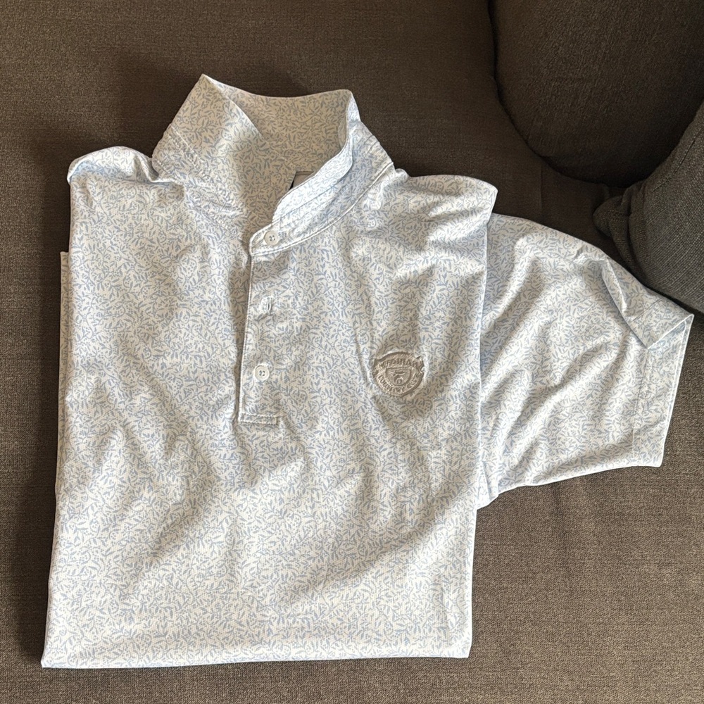 Dunning men’s xl medinah country club golf polo blue white